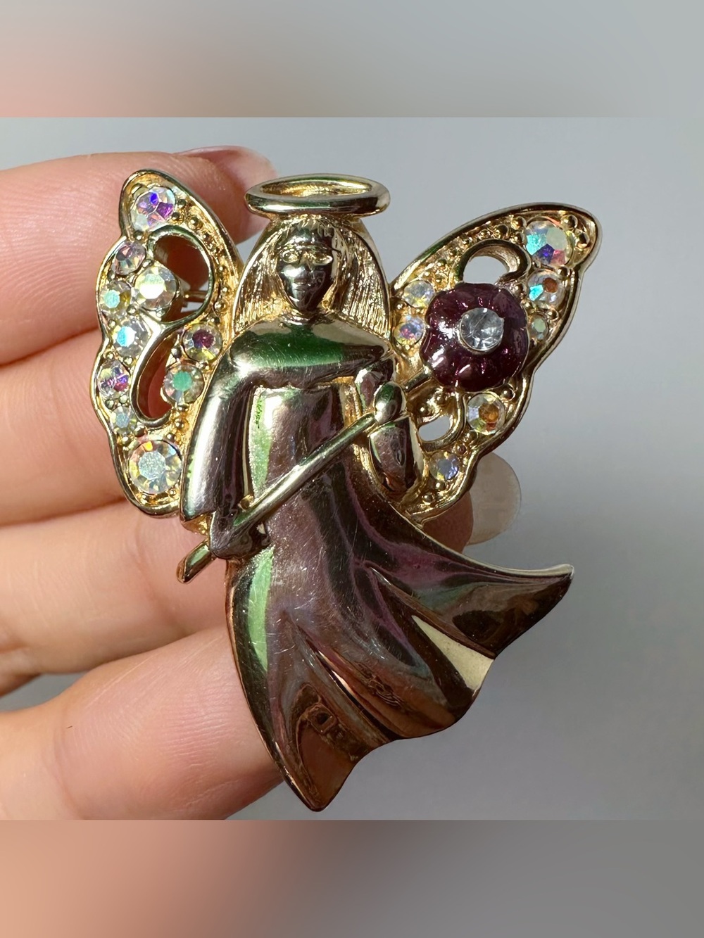 Vintage Gold-tone Angle Brooch